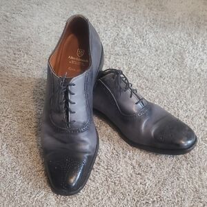 GUC Allen Edmonds Cornwallis Gray Black Leather Dress Shoes Oxfords Men 14B